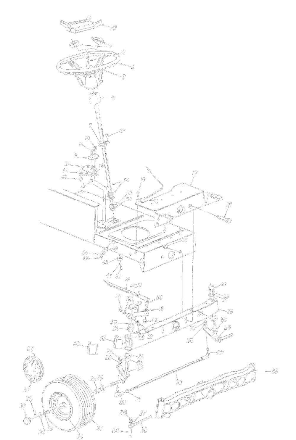 Axle, Front, Steering Assembly, Wheels, Front Diagram and Parts List for 13AN695G000 2000 Yard Machines Lawn Tractor